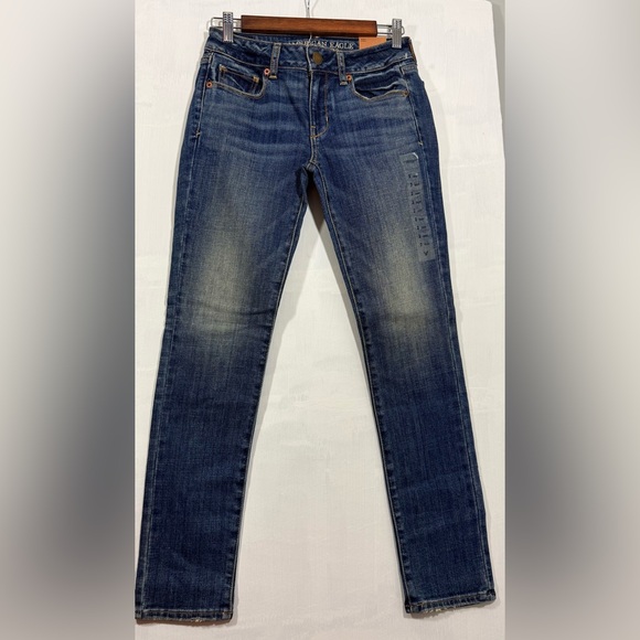 American Eagle Outfitters Size 2 Short Women's Dark Blue Skinny Jeans - Picture 10 of 11